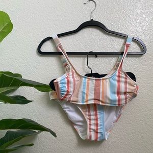 Xhilaration Striped Adjustable Bikini Set